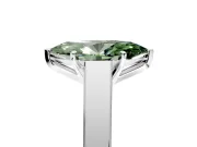 Solitaire Engagement Ring Setting for Fancy Green Marquise Center with Tapered Split Shoulders and Prong Head in Sterling Silver