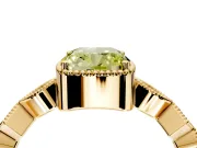 Milgrain Bezel Engagement Ring Setting for Fancy Yellow Cushion Cut Center with Marquise Stations and Bezel Head in Yellow Gold