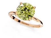 Minimalist Solitaire Engagement Ring Setting for Fancy Yellow Round Cut Center with Thin Band and Prong Head in Rose Gold