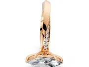 Side Accent Engagement Ring Setting for Marquise Center with Accent Shoulders and Prong Head in Rose Gold