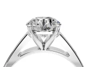 Solitaire Engagement Ring Setting for Round Cut Center with Tapered Split Shoulders and Prong Head in Sterling Silver