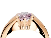 Tension Engagement Ring Setting for Fancy Pink Marquise Center with Wide Tapered Band and Tension Head in Rose Gold