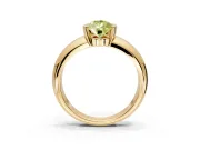 Tension Engagement Ring Setting for Fancy Yellow Pear-Shaped Center with Wide Flat Band and Tension Head in Yellow Gold