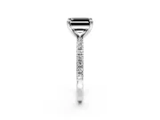 Solitaire Engagement Ring Setting for Fancy Black Asscher Cut Center with Fine Pave Narrow Band and Prong Head in Platinum