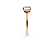 Solitaire Engagement Ring Setting for Fancy Blue Radiant Cut Center with Knife Ridge Band and Claw Prong Head in Rose Gold