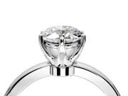 Solitaire Engagement Ring Setting for Oval Center with Plain Band and Tulip Prong Head in Sterling Silver