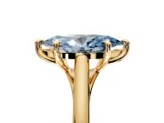 Solitaire Engagement Ring Setting for Fancy Blue Marquise Center with Cathedral Band and Prong Head in Yellow Gold
