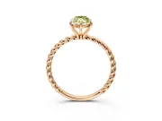 Solitaire Engagement Ring Setting for Fancy Yellow Marquise Center with Plain Twisted Rope Band and Prong Head in Rose Gold