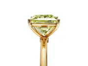 Solitaire Engagement Ring Setting for Fancy Yellow Princess Cut Center with Straight Thin Band and Prong Head in Yellow Gold