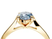 Solitaire Engagement Ring Setting for Fancy Blue Marquise Center with Tapered Shoulders and Prong Head in Yellow Gold