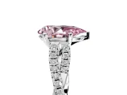 Solitaire Engagement Ring Setting for Fancy Pink Pear-Shaped Center with Twisted Pave Split Shank and Prong Head in Platinum