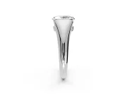 Tension Engagement Ring Setting for Oval Center with Wide Tapered Band and Tension Head in Sterling Silver