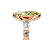 Bar-Set Engagement Ring Setting for Fancy Yellow Marquise Center with Tapered Baguette Accents and Prong Head in Rose Gold
