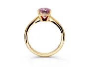 Solitaire Engagement Ring Setting for Fancy Pink Radiant Cut Center with Knife Ridge Band and Claw Prong Head in Yellow Gold