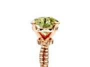 Solitaire Engagement Ring Setting for Fancy Yellow Round Cut Center with Twist Band and Bead Prong Head in Rose Gold