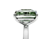 Fancy Green Asscher Cut and Emerald Cut Lab-Grown Diamond Toi et Moi Engagement Ring with Prong-Set Stones in Platinum