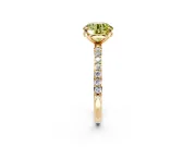 Solitaire Engagement Ring Setting for Fancy Yellow Round Cut Center with Pave Accents and Prong Head in Yellow Gold
