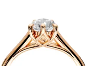 Solitaire Engagement Ring Setting for Pear-Shaped Center with Cathedral Band and Prong Head in Rose Gold