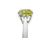 Solitaire Engagement Ring Setting for Fancy Yellow Cushion Cut Center with Open Cathedral Shoulders and Prong Head in Sterling Silver
