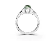Split Shank Engagement Ring Setting for Fancy Green Marquise Center with Pave Split Shank and Prong Head in Sterling Silver
