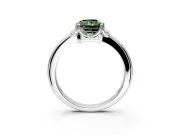 Floral Frame Engagement Ring Setting for Fancy Green Radiant Cut Center with Accent Clusters and Prong Head in Platinum