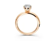 Solitaire Engagement Ring Setting for Cushion Cut Center with Wide Knife Ridge Band and Prong Head in Rose Gold
