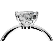 Minimalist Solitaire Engagement Ring Setting for Heart-Shaped Center with Thin Band and Prong Head in Platinum