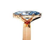 Solitaire Engagement Ring Setting for Fancy Blue Marquise Center with Wide Knife Ridge Band and Prong Head in Rose Gold