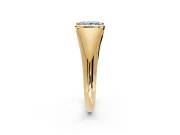 Tension Engagement Ring Setting for Fancy Blue Princess Cut Center with Wide Tapered Band and Tension Head in Yellow Gold
