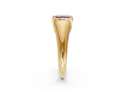 Tension Engagement Ring Setting for Fancy Pink Asscher Cut Center with Wide Tapered Band and Tension Head in Yellow Gold