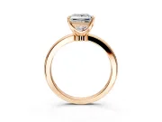Solitaire Engagement Ring Setting for Princess Cut Center with Plain Band and Tulip Prong Head in Rose Gold