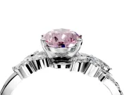 Solitaire Engagement Ring Setting for Fancy Pink Pear-Shaped Center with Marquise Accent Twist Band and Prong Head in Sterling Silver