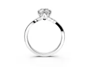Solitaire Engagement Ring Setting for Oval Center with Plain Split Shank and Prong Head in Platinum