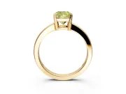 Solitaire Engagement Ring Setting for Fancy Yellow Cushion Cut Center with Plain Band and Flat Tab Prong Head in Yellow Gold