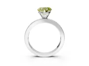 Solitaire Engagement Ring Setting for Fancy Yellow Heart-Shaped Center with Channel Baguette Band and Prong Head in Platinum
