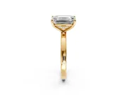 Fancy Green Emerald Cut and Emerald Cut Lab-Grown Diamond Toi et Moi Engagement Ring with Prong-Set Stones in Yellow Gold
