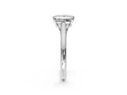 Solitaire Engagement Ring Setting for Princess Cut Center with Cathedral Band and Prong Head in Sterling Silver