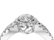 Halo Engagement Ring Setting for Marquise Center with Wide-Open Pave Split Shank and Prong Head in Sterling Silver