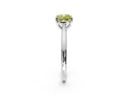 Solitaire Engagement Ring Setting for Fancy Yellow Cushion Cut Center with Narrow Cathedral Band and Prong Head in White Gold