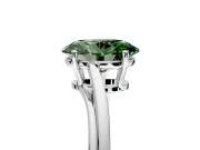 Solitaire Engagement Ring Setting for Fancy Green Oval Center with Plain Bypass Twist Band and Prong Head in White Gold