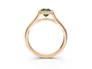 Solitaire Engagement Ring Setting for Fancy Green Emerald Cut Center with V Split Shank and Bezel Head in Rose Gold