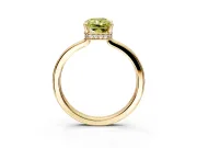 Hidden Halo Engagement Ring Setting for Fancy Yellow Radiant Cut Center with Wide Flat Plain Band and Prong Head in Yellow Gold