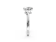 Solitaire Engagement Ring Setting for Oval Center with Plain Bypass Twist Band and Prong Head in Platinum