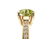 Solitaire Engagement Ring Setting for Fancy Yellow Round Cut Center with Channel-Set Accent Band and Prong Head in Yellow Gold