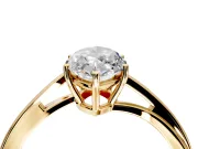 Solitaire Engagement Ring Setting for Marquise Center with Plain Bypass Twist Band and Prong Head in Yellow Gold