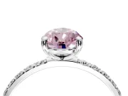 Solitaire Engagement Ring Setting for Fancy Pink Pear-Shaped Center with Pave Accents and Prong Head in Platinum