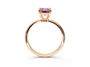 Minimalist Solitaire Engagement Ring Setting for Fancy Pink Emerald Cut Center with Thin Band and Prong Head in Rose Gold