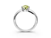 Tension Engagement Ring Setting for Fancy Yellow Pear-Shaped Center with Wide Flat Band and Tension Head in Platinum