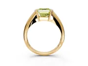 Tension Engagement Ring Setting for Fancy Yellow Asscher Cut Center with Wide Tapered Band and Tension Head in Yellow Gold
