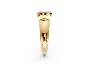 Tension Engagement Ring Setting for Emerald Cut Center with Wide Flat Band and Tension Head in Yellow Gold